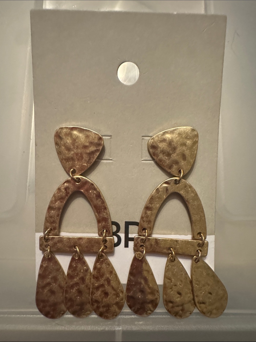 BP Hammered Gold Dangle Statement Earrings